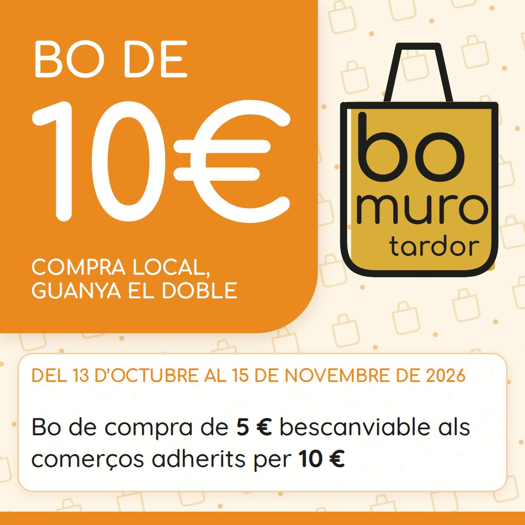 Bono de compra de 5€ canjeable en los comercios por 10€